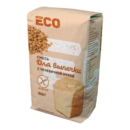 Гарнец. Лента ECO. Смесь для выпечки с чечевичной мукой без глютена