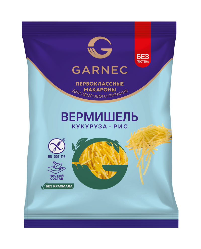 Макаронные изделия без глютена: вермишель рис и кукуруза